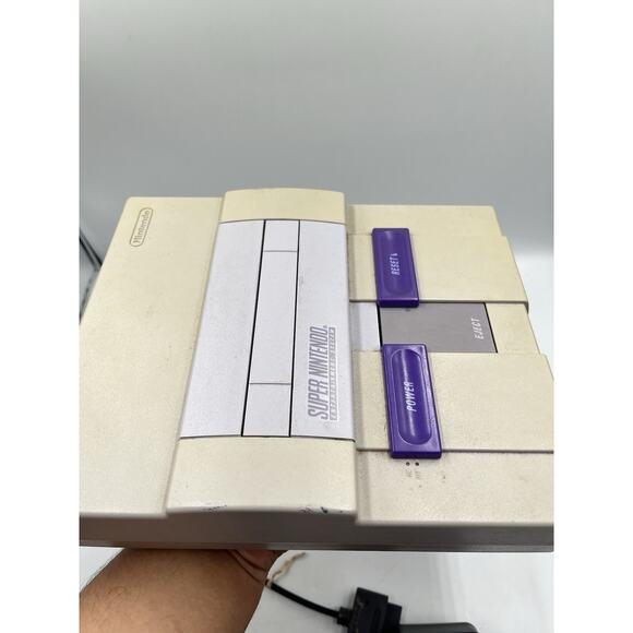 Super Nintendo SNES Console w/ 1 OEM Controller + All OEM Cords - TESTED